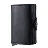Caja de Tarjetas de Aluminio de Doble Capa para Fabricante Portatarjetas para Hombres Resistente al Desgaste PU Portatarjetas Automático Pop-Up Cartera con Patrón de Fibra de Carbono Personalización