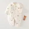 Mono cálido para bebé, chaqueta fina acolchada de algodón, ropa de algodón grado A para recién nacido, 0-12 meses, mameluco acolchado de invierno
