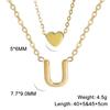 Collar de acero inoxidable de doble capa con cadena de corazón dorado, estilo sencillo y moderno, para mujer.
