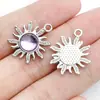 Aretes hechos a mano para armar, collares, colgantes pequeños, forma de corazón de aleación, moño, tulipán, colgantes morados, accesorios de joyería para armar
