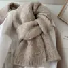 Bufanda de Punto de Color Sólido para Mujer, Mezcla de Lana de Alpaca del Fabricante, Nuevo Estilo de Invierno, Calentador de Cuello de Lana de Alta Gama para Parejas Estudiantes