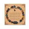 Pulseiras de Pedra Natural do Zodíaco com 12 Signos, Embaladas em Cartão, Design Único, Pedras Guardiãs do Zodíaco, Pulseiras de Aniversário, Fornecimento Transfronteiriço da Moda
