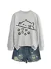 Amazon eBay Tienda Independiente Linda y Divertida Casual Sudadera de Gato Dados Redonda Cuello Largo para Comercio Exterior Transfronterizo