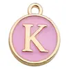 Colgante de letra inglesa de doble cara con gota de aceite de 10 colores mezclados en caliente transfronterizo, pulsera creativa de bricolaje, llavero, accesorios de joyería