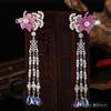 Acessórios de Cabelo de Ano Novo Infantil Enfeites de Cabeça para Meninas Grampo de Cabelo Vermelho de Ano Novo Chinês Par de Presilhas Grampo de Cabelo Chinês Princesa Tassel