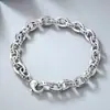 Pulseira de Prata Esterlina S925 com Letras Masculina Vintage Personalidade Bonita Punk Pulseira Feminina Casal Celebridade da Internet Mesmo Estilo Tendência Dia dos Namorados