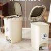 Cubo de basura con pedal para sala de estar, baño y inodoro del hogar con tapa, cubo de basura de estilo nórdico con anillo de presión o cubo interior