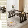 Ventana de Bahía Minimalista Estilo Chino Mesa de Té Pequeña Vintage Repisa de Ventana Balcón Mesa de Té de Bambú Mesa Baja Alfombra Mesa Pequeña Asientos en el Suelo