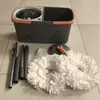 Conjunto de Balde com Esfregão Giratório Destacável, Balde Empilhável para Esfregão Preguiçoso Sem Usar as Mãos, Esfregão Doméstico com Frasco para Lavagem