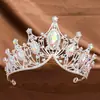 Acessórios de Cabelo para Casamento Ornamentos de Liga Cruzamento Europeu e Americano Retrô Coroa Barroca Coroa Grande de Strass Olho de Cavalo Faixa de Cabeça