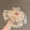 Estilo Francés Elegante Gasa Costura Encaje Anillo Grande para el Cabello Malla Elegante Cuerda Dulce para el Cabello de Dama Accesorios de Alta Gama para el Cabello