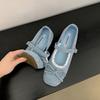 Zapatos de Salón de Encaje Estilo Ballet Retro Francés para Mujer 2025 Nuevos de Primavera Versátiles Punta Redonda Suela Suave Zapatos Mary Jane