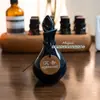 Botella de Perfume, Recipiente para Aceites Esenciales, Cuenco para Aceites Esenciales, Botella de Aceite Esencial con Forma de Hoja, Bandeja de Madera, Herramientas de Masaje para Spa, para Uso en Salones de Belleza