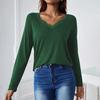 Comercio Exterior Transfronterizo Ropa Femenina 2026 Amazon Europeo y Americano Holgada Casual Cuello en V Retazos Encaje Camiseta Manga Larga Moda Top