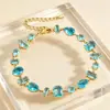 Pulsera de Hoja de Circonita de Colores Moda Transfronteriza Europea y Americana Dulce Temperamento Pulsera Ins Versátil de Gama Alta Exquisita Mano