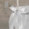 Cesta de Flores de Cristal Portátil Estilo Occidental Blanca para Boda Cesta para Niña de las Flores con Encaje para Esparcir Flores Suministros de Boda al por Mayor