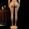 Meias arrastão eróticas estilo europeu e americano para mulheres, provocantes, uniforme sexy, tentação, renda, meia-calça vazada Wk108