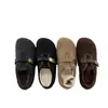 Versão de Lã Macia~Sapatos Birkenstock de Lã com Solado Grosso e Forro de Fleece para Mulheres, Sapatos de Algodão Quente para Outono e Inverno Cinza, Sapatos Mary Jane Peludos de Solado Plano