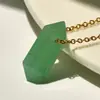 Collar Colgante Hexagonal de Cristal Más Vendido de Amazon para Mujer, Collar de Ágata de Cuarzo Rosa de Alta Gama Dorado Que No Se Desvanece