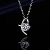 Xiaohongshu Kuaishou Douyin Influencer En Vivo Collar Chapado en Plata Piedra de Alto Carbono Diamante Cuadrado Lágrima Forma de Pera Colgante para Mujer Venta al por Mayor