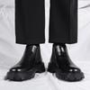 Botines Chelsea de Primavera y Otoño Botas de Hombre Botas Martin Británicas Botas de Invierno de Terciopelo para Hombre Botas de Caña Alta con Suela Gruesa para Hombre