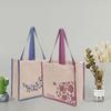 Bolsa de Lino en Blanco DIY Compras Pintadas a Mano Bolsa de Yute Regalo Tote Almacenamiento Bolsa de Yute Personalizada Artística