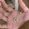Collar y pulsera de doble flor de diamantes de estilo chino nuevo retro, ligero, de lujo, exquisito temperamento, diseño de estilo nacional de alta gama, traje dulce