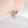 Hensen Estrella Dulce Circonita Luna Nicho Estilo Ins Femenino Doble Cabeza Tornillo Piercing Cartílago Hueso Oreja Clavo