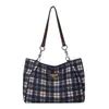Bolso Tote Casual de Moda para Mujer, Nuevo Bolso de Hombro de Tela a Cuadros Transfronteriza, Bolso de Hombro con Diseño de Nicho