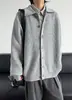 Cárdigan de Punto con Bloques de Color Botones y Solapa Color Old Money para Hombre Otoño/Invierno Tacto de Alta Gama Mezcla de Canalé Fino Suéter Esponjoso