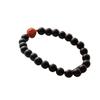 Pulsera de cuentas redondas de 7 mm de palo de rosa de hoja pequeña natural para mujer, cuentas de Buda con pulsera de ágata roja del sur, pulsera de anillo único vintage