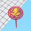 Cartão de bolo acrílico camada dupla argila macia macarrão da longevidade decoração de bolo de aniversário plug-in card assar