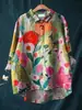 Novas Camisas Casuais Femininas de Manga Longa Transfronteiriças 2025, Camisas de Moda para Verão e Outono, Série Multicolorida com Impressão Digital 3D