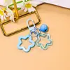 Pingente de sino de pentagrama em cores de doce, chaveiro com contas, acessório decorativo colorido para bolsa e estojo de fone de ouvido, atacado