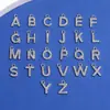 26 letras em inglês cravejadas com strass pingentes de liga acessórios de joias DIY para colares, pulseiras, chaveiros e pingentes