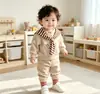 Conjunto de Sudadera con Chal Rayado para Bebé Niño de Primavera y Otoño con Pajarita, Bordado de Cachorro, Pantalones con Puño, Atuendo Casual para Bebé