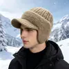 Gorro de Invierno para Hombre Gorro de Lana Cálido Engrosado Conejo Forrado con Vellón Protección para las Orejas Ciclismo Cortavientos y a Prueba de Frío Capucha Gorro de Punto