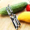 Pelador de Acero Inoxidable, Cuchillo Pelador de Frutas, Pelador Multifuncional, Raspador de Frutas y Verduras, Pelador de Cepillo de Dientes, Gadget de Cocina
