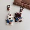 Nuevo Colgante de Peluche de Oso y Conejo de Galleta, Dibujos Animados Cómicos, Colgante de Oso Tonto, Cuadrado con Carácter de la Fortuna