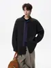 Camisa masculina de manga longa, estação outono, colarinho de lapela, camisa casual moderna, novo estilo, corte solto, texturizada, rosa, high street, listrada, estilo americano