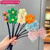 Palillo para Moño de Flor para Niños, Accesorio para Moño Perezoso para Niñas, Lindo Moño de Flor para el Cabello, Accesorio de Flor para el Cabello