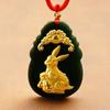 Guan Yu Jade Hetian Natural con Incrustaciones de Oro Colgante de Jade Negro Colgante Signos del Zodíaco Chino Transmisión en Vivo Dropshipping S2010101