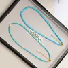 Collar de Perlas de Agua Dulce Natural Turquesa con Cuentas Accesorios Cadena para Clavícula de Mujer Cadena de Collar de Nicho de Lujo Ligero Joyería