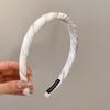Coreia do Sul Nova Cor Sarja Tecido Esponja Cabelo Aro Doce All-match Mulheres Headband Headwear Feminino