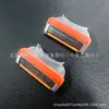 Nueva rasuradora manual para hombre de cinco capas, color naranja, con mango metálico mate y cabezal de cuchilla multicapa de acero inoxidable