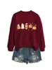 Amazon eBay Estação Independente Moda Casual Confortável Feminino Fantasma Chá de Leite Folha de Bordo Abóbora Outono Inverno Moletom Em Estoque