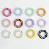 Anel Colorido de Diamante Fivela de Mola Diamante Dupla Face Flor de Ameixa Anel Aberto Pétala Chaveiro Acessórios DIY Anel de Conexão de Liga