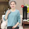 Ropa de Verano para Mujeres Mayores Camiseta Fina para Mujer Top de Manga Media para Mamá Traje de Verano para Mujeres Mayores Abuela