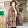 Abrigo de Invierno de Gama Alta para Madres, Engrosado con Algodón, Abrigo de Piel Sintética de Visón, Chaqueta de Algodón Cálida para Mujeres de Mediana Edad y Mayores, Ropa Exterior de Piel Sintética