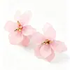 Nuevos Pendientes Florales Retro Verde Oscuro para Mujer, Pendientes de Pétalos Semitransparentes de Lujo Ligero, Accesorios de Vestir Estilo Europeo y Americano, Venta al por Mayor